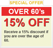 15% Over 60s Discount Special