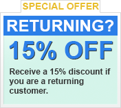 Returning Customers 15% Discount Special